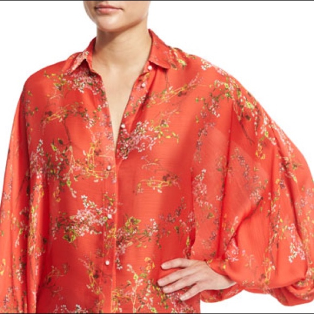 Gorgeous red-orange Alexis Blouse! S
